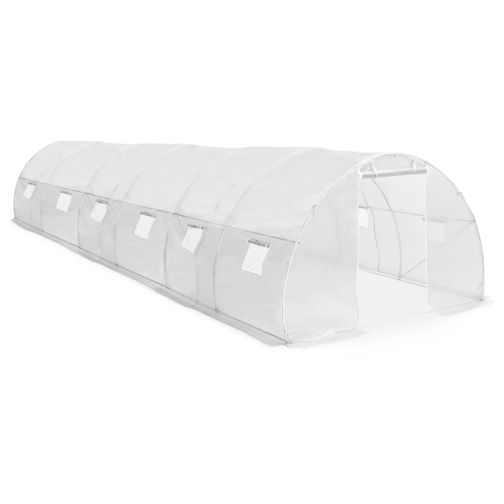 Greenhouse | White | Polyethylene mesh fabric and galvanised steel