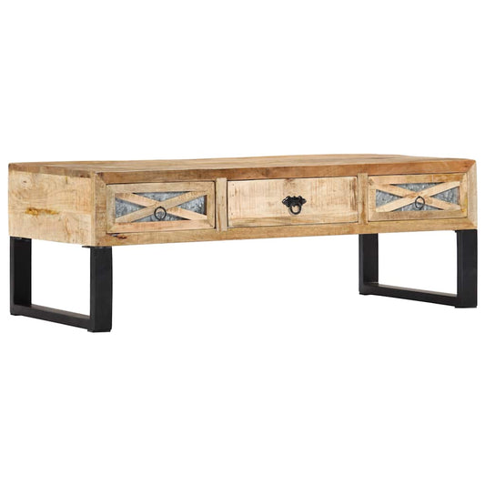 Coffee Table | Natural wood, Black | Solid mango wood, Galvanised steel