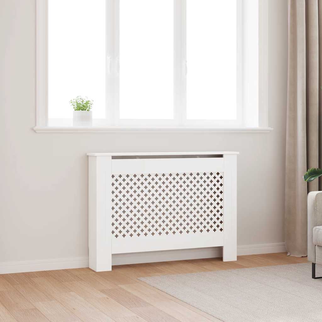 Radiator Cover White 112x19x81.5 cm MDF