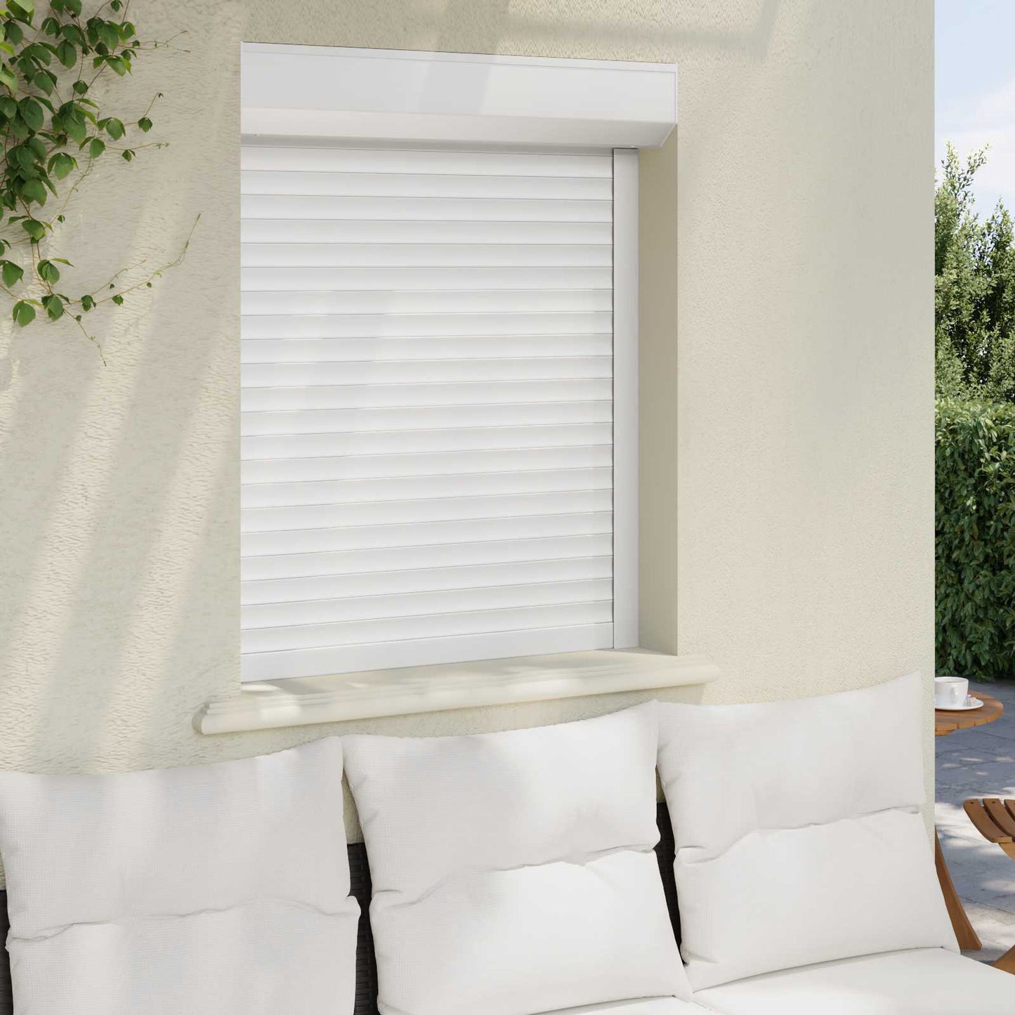 Roller Shutter White 80 x 100 cm Aluminium and Polyurethane