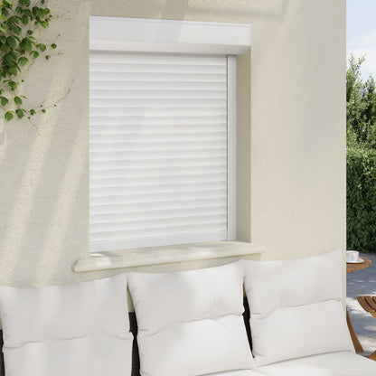 Roller Shutter White 80 x 100 cm Aluminium and Polyurethane