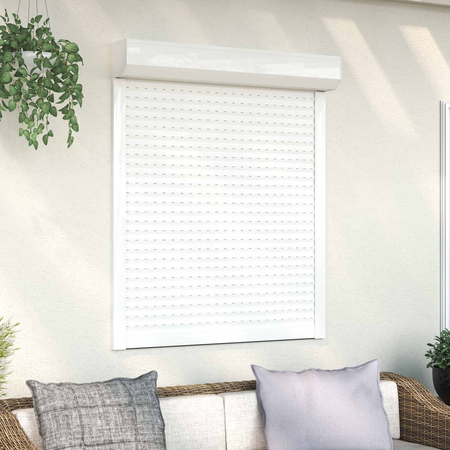 Roller Shutter White 100 x 130 cm Aluminium and Polyurethane