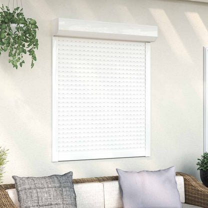 Roller Shutter White 100 x 130 cm Aluminium and Polyurethane