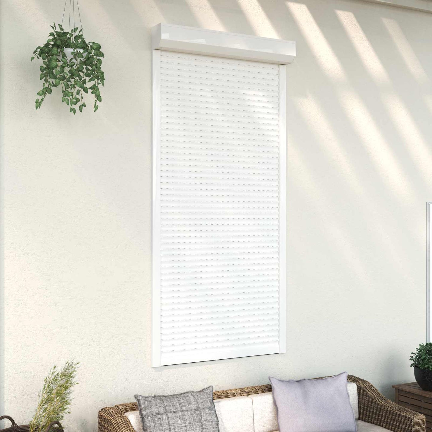 Roller Shutter White 100 x 210 cm Aluminium and Polyurethane