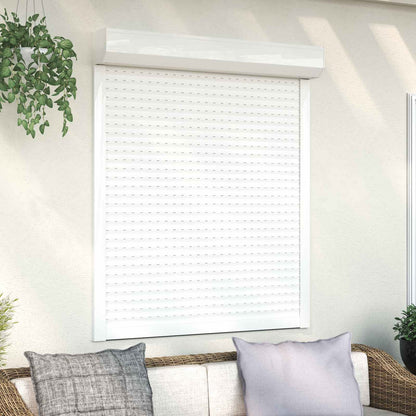Roller Shutter White 110 x 130 cm Aluminium and Polyurethane