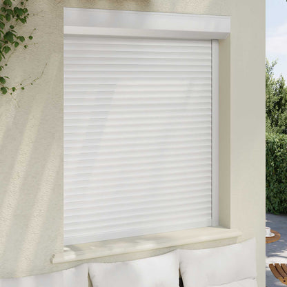 Roller Shutter White 110 x 130 cm Aluminium and Polyurethane