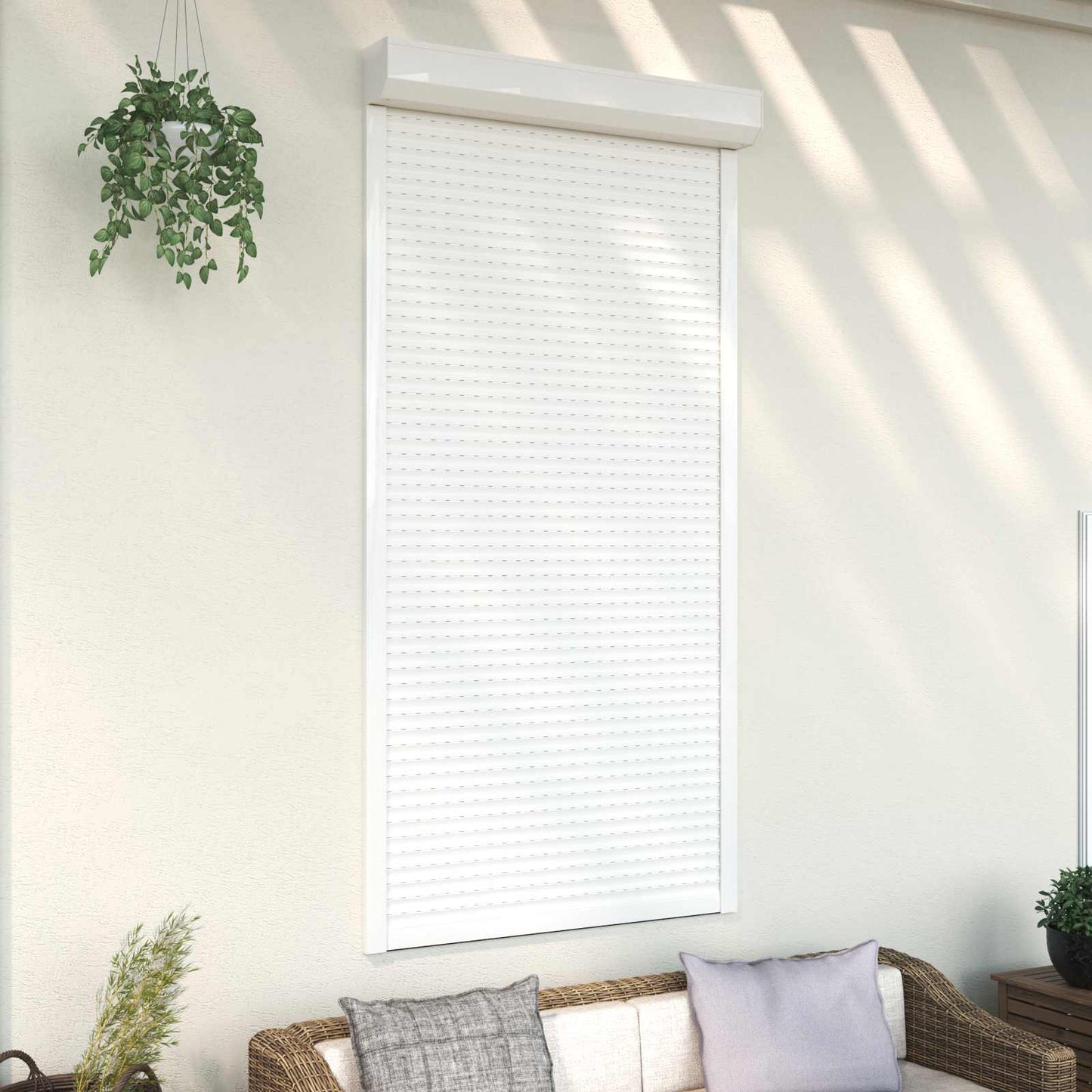 Roller Shutter White 110 x 220 cm Aluminium and Polyurethane