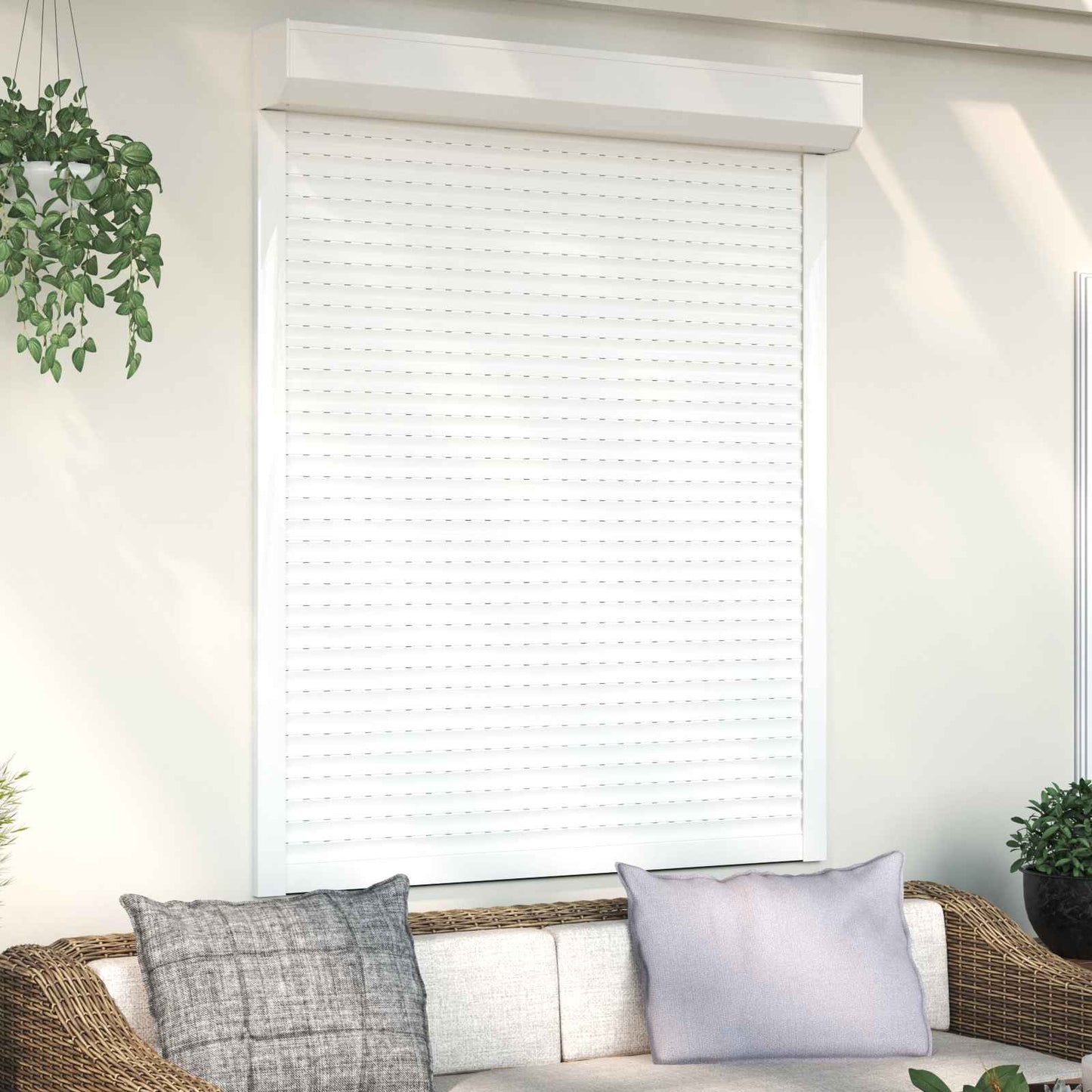 Roller Shutter White 120 x 150 cm Aluminium and Polyurethane