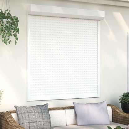 Roller Shutter White 130 x 140 cm Aluminium and Polyurethane