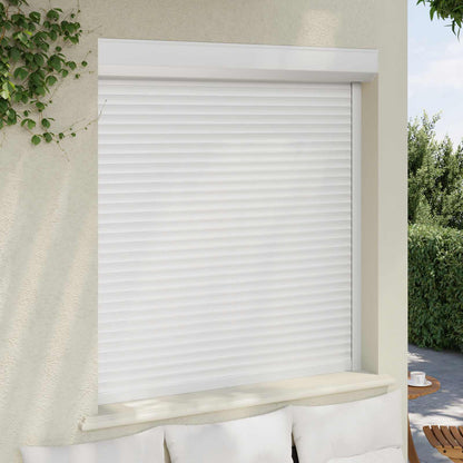 Roller Shutter White 130 x 140 cm Aluminium and Polyurethane