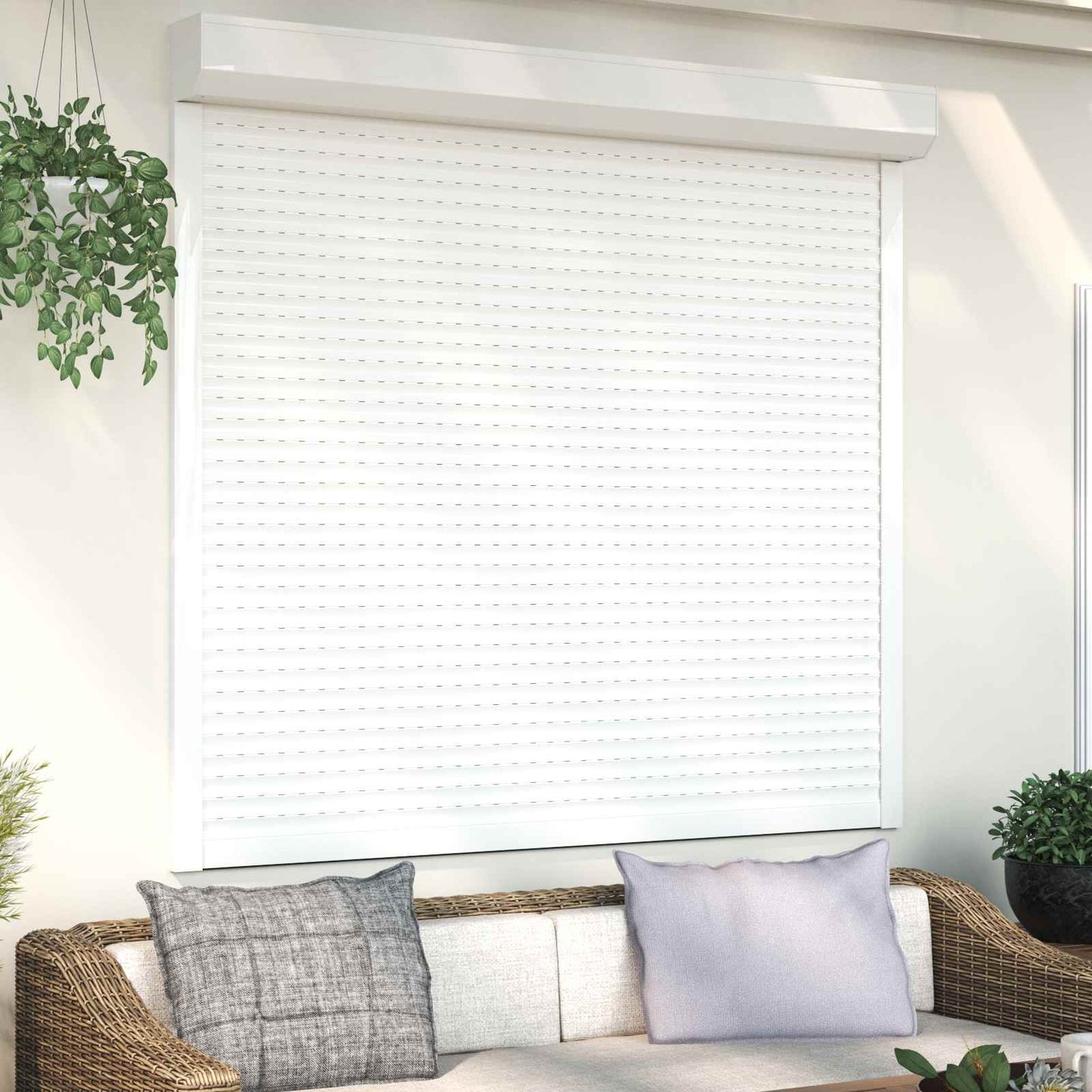 Roller Shutter White 160 x 150 cm Aluminium and Polyurethane