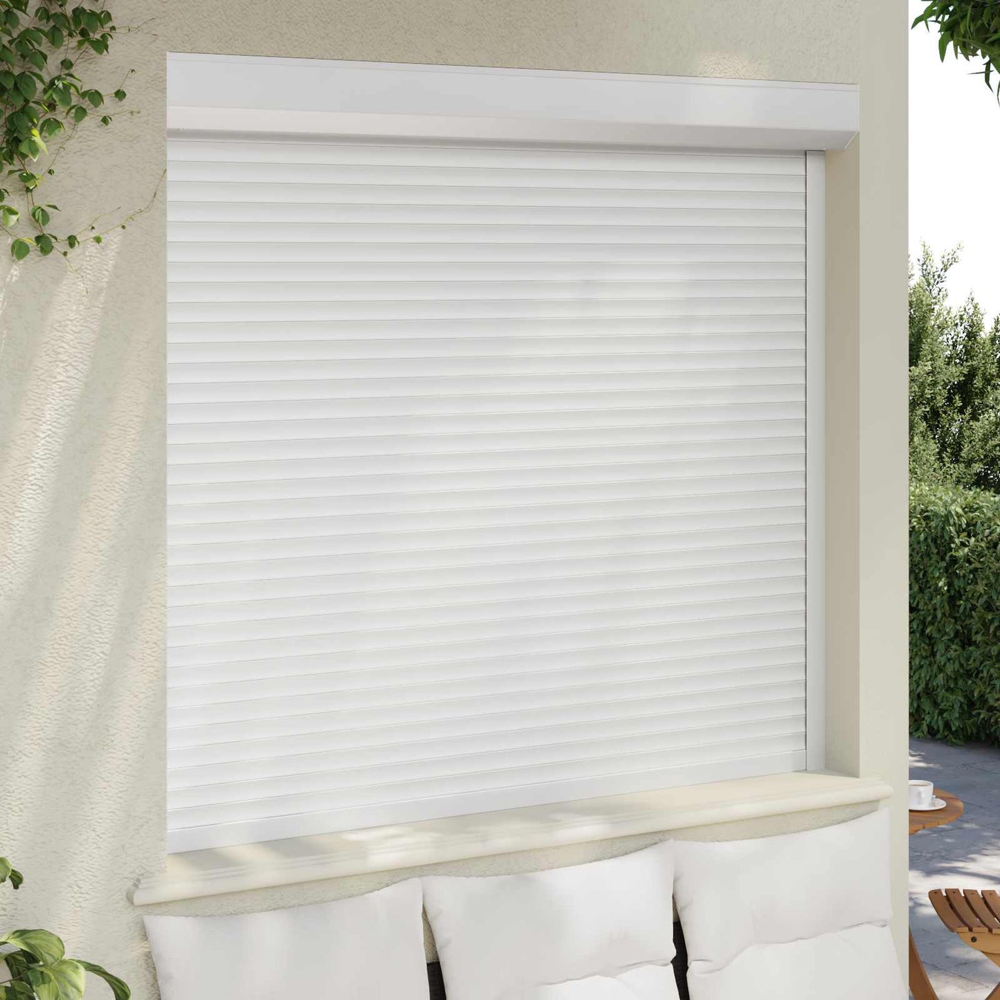 Roller Shutter White 160 x 150 cm Aluminium and Polyurethane