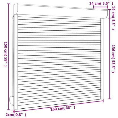 Roller Shutter White 160 x 150 cm Aluminium and Polyurethane