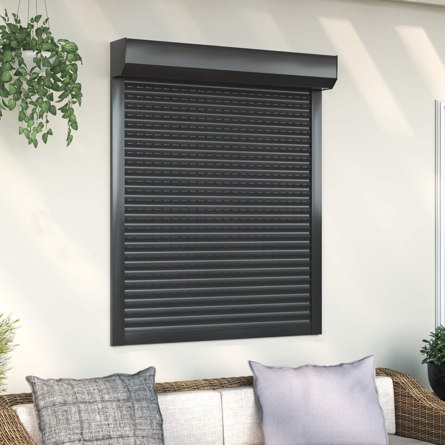 Roller Shutter Manual Anthracite 100 x 120 cm