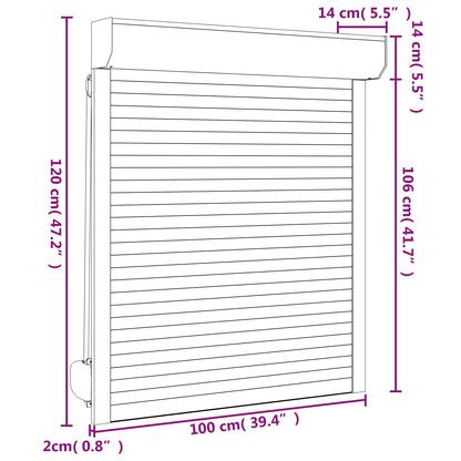 Roller Shutter Manual Anthracite 100 x 120 cm