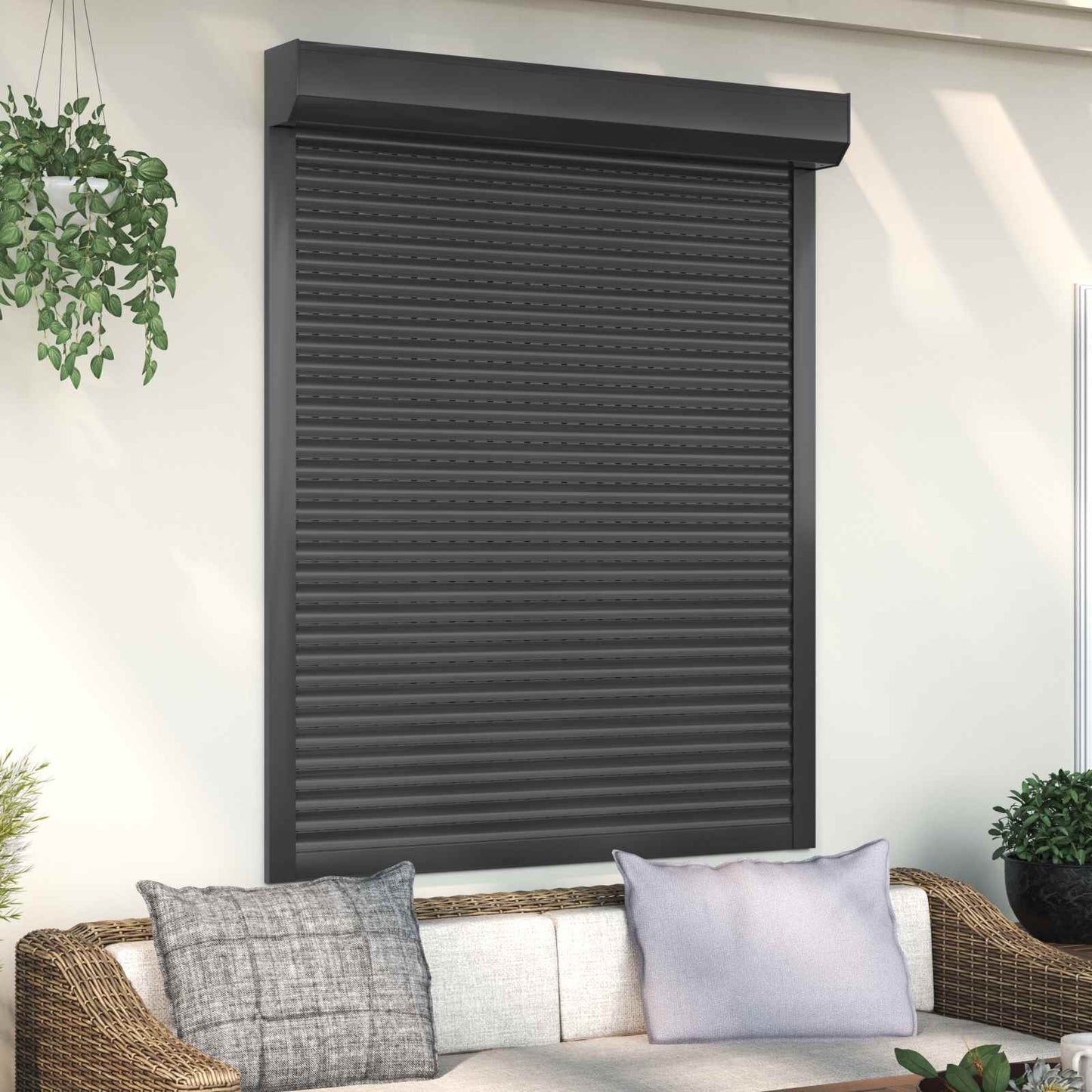 Roller Shutter Manual Anthracite 120 x 150 cm
