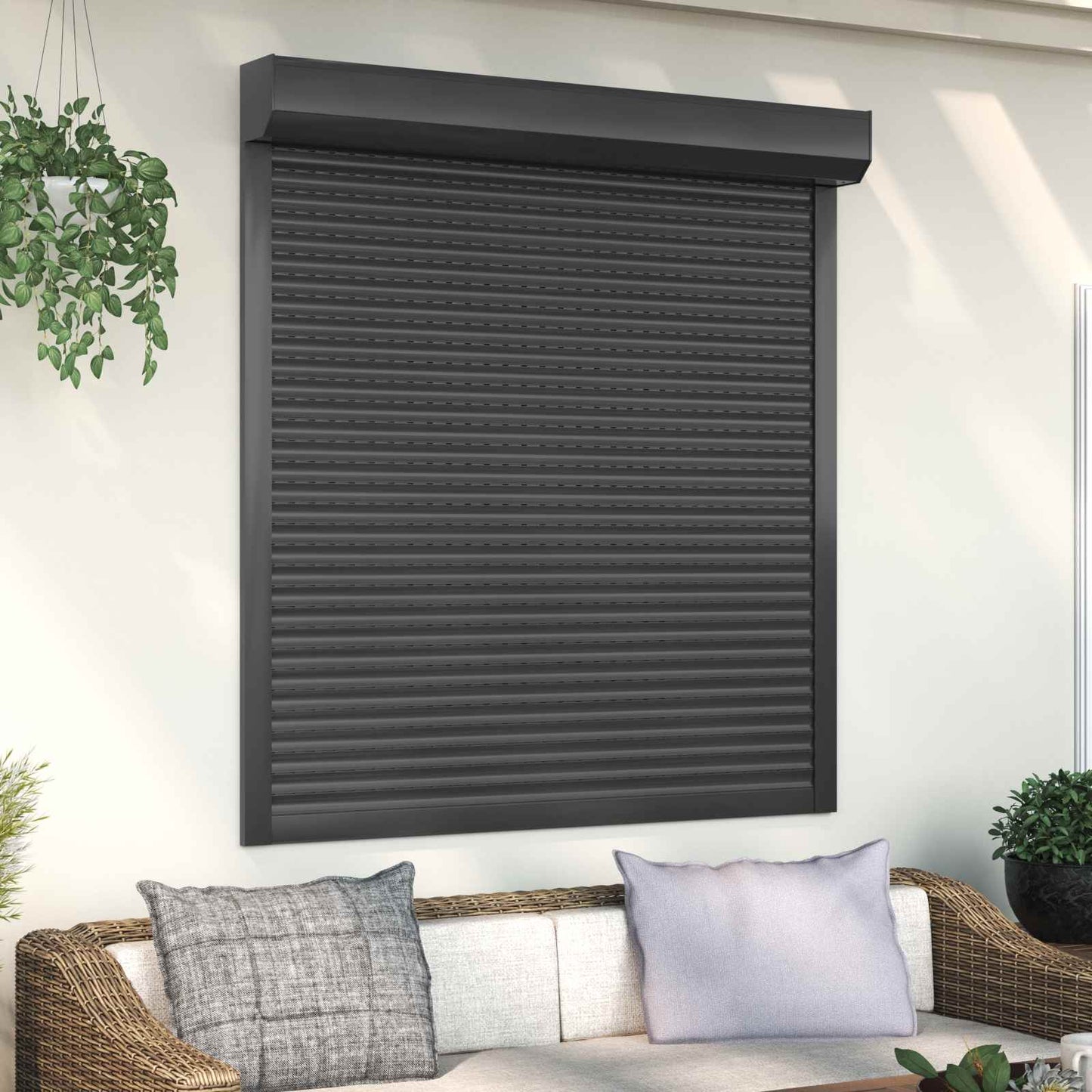 Roller Shutter Manual Anthracite 130 x 140 cm