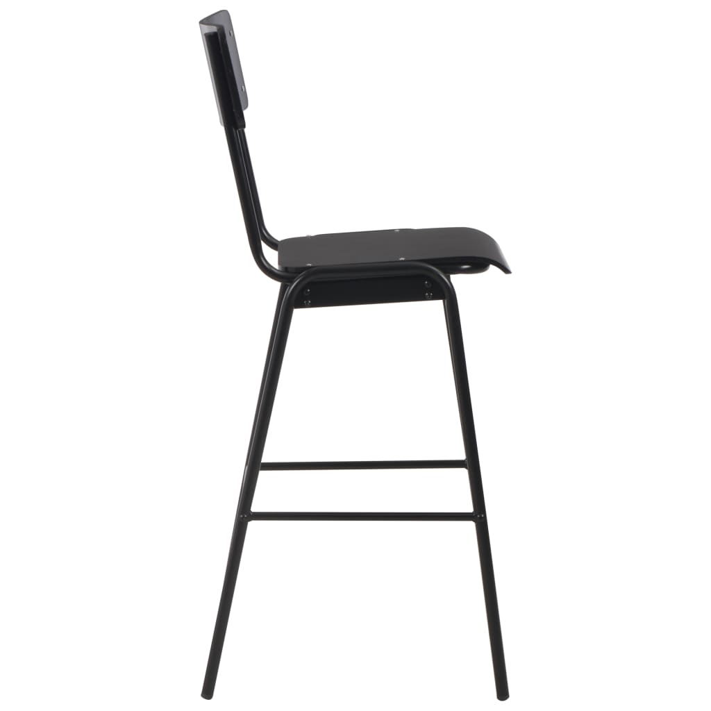 3 Piece Bar Set Steel Black