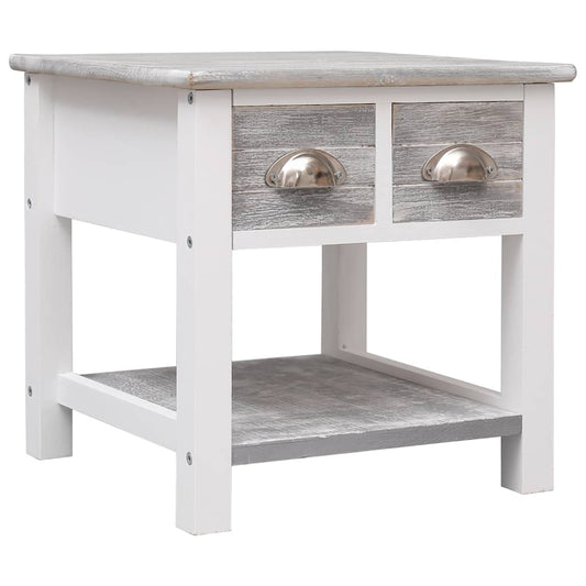 Side Table | Grey and white | Paulownia wood | Small | Side Table