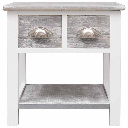 Side Table | Grey and white | Paulownia wood | Small | Side Table