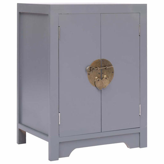 Bedside Cabinet | Grey | Paulownia wood | Durable | Bedside Cabinet