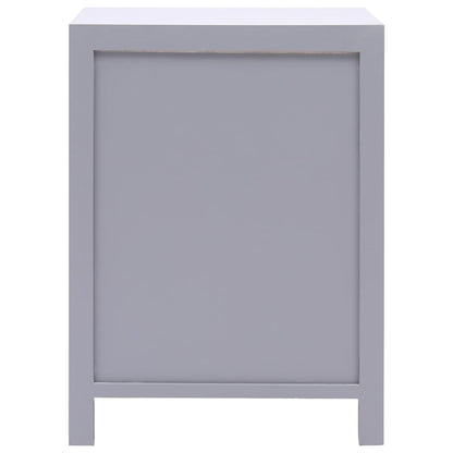 Bedside Cabinet Grey 38x28x52 cm Paulownia Wood
