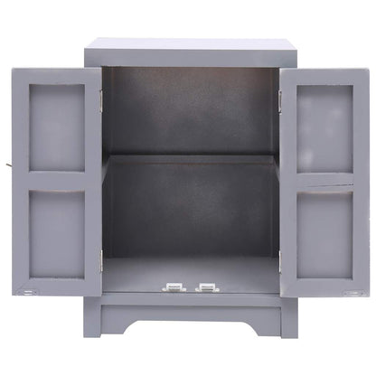 Bedside Cabinet Grey 38x28x52 cm Paulownia Wood