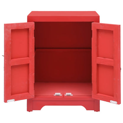 Bedside Cabinet Red 38x28x52 cm Paulownia Wood