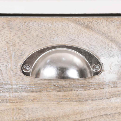 Side Cabinet | White and wood colour | Paulownia wood | 38x28x86 cm