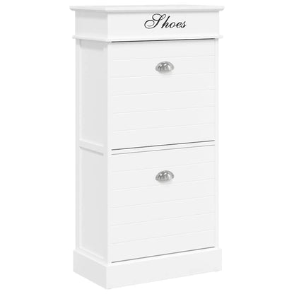 Shoe Cabinet White 50x28x98 cm Paulownia Wood