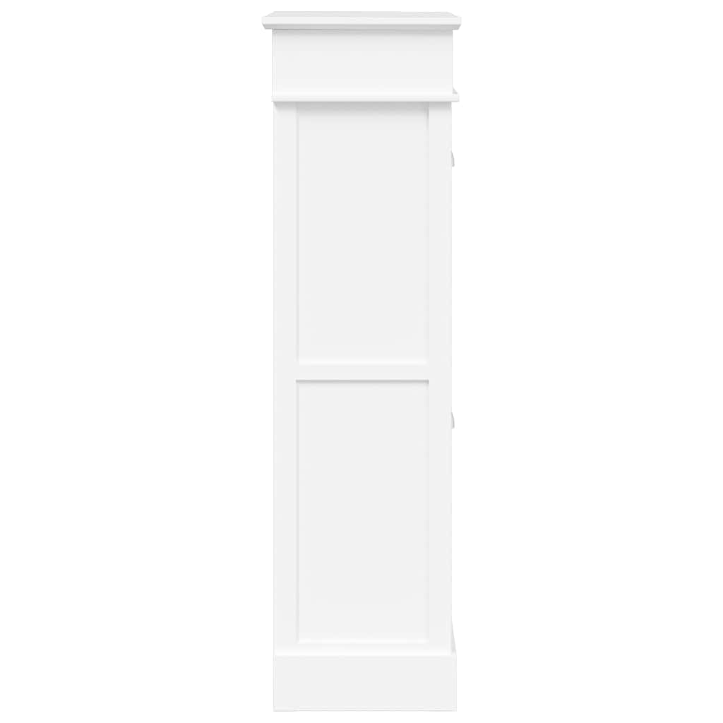 Shoe Cabinet White 50x28x98 cm Paulownia Wood