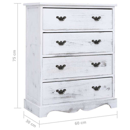 Drawer Cabinet | White | Paulownia wood | Medium | Drawer Cabinet