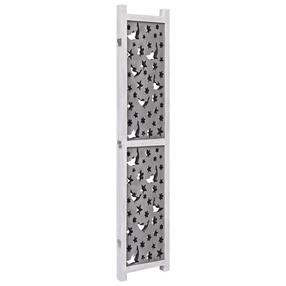 3-Panel Room Divider Gray 41.3"x65" Solid Wood