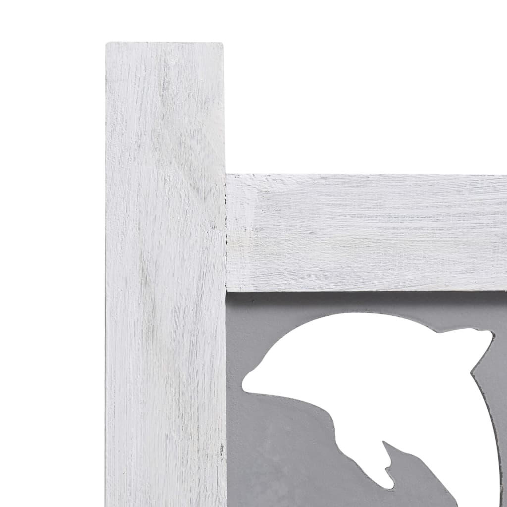 3-Panel Room Divider Gray 41.3"x65" Solid Wood