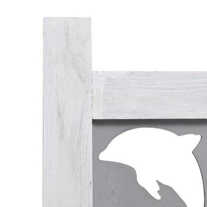 5-Panel Room Divider Gray 68.9"x65" Solid Wood