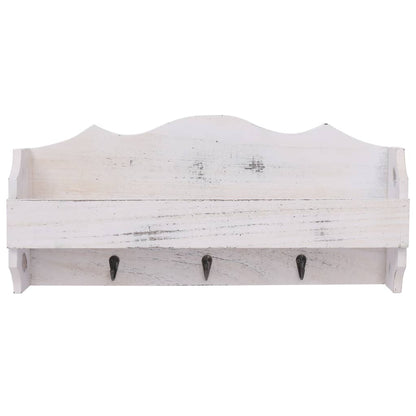 Wall Mounted Coat Rack White 50x10x23 cm Wood