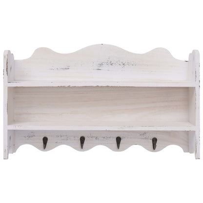 Wall Mounted Coat Rack White 50x10x30 cm Wood