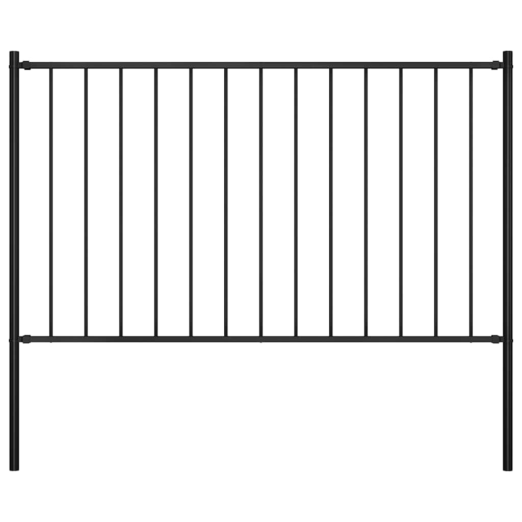 vidaXL Fence Panel Woerden with Posts Steel 5.6x3.3' Black