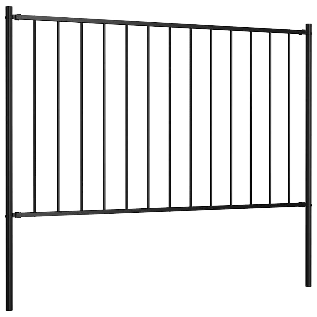 vidaXL Fence Panel Woerden with Posts Steel 5.6x3.3' Black