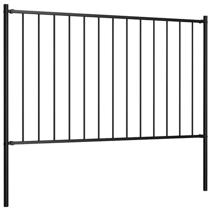 vidaXL Fence Panel Woerden with Posts Steel 5.6x3.3' Black