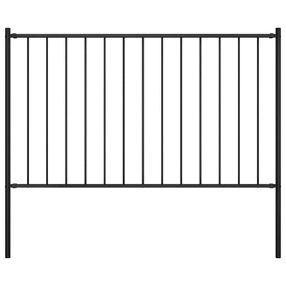 Fence Panel Woerden with Posts Steel 1.7x1.25 m Black