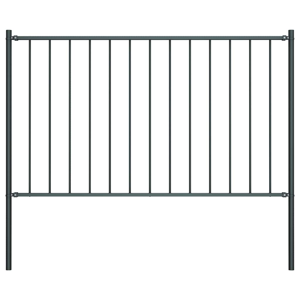 Fence Panel Woerden with Posts Steel 1.7x1 m Anthracite