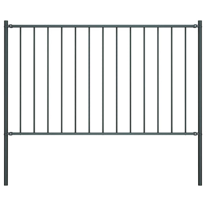 Fence Panel Woerden with Posts Steel 1.7x1 m Anthracite
