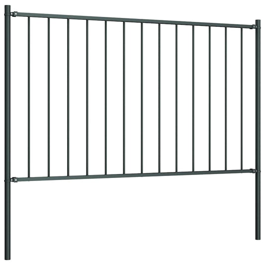 Fence Panel Woerden with Posts Steel 1.7x1 m Anthracite