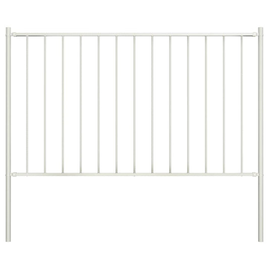 Fence Panel Woerden with Posts Steel 1.7x0.75 m White
