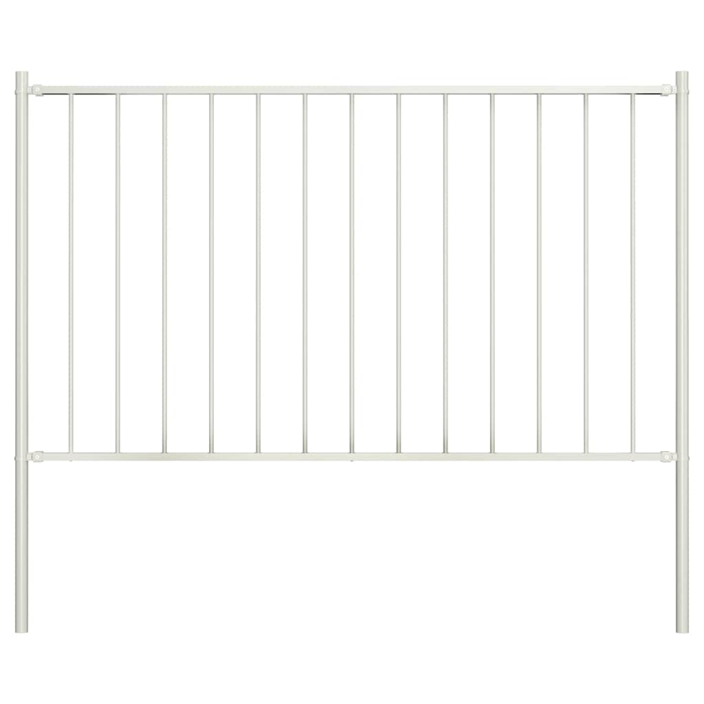 Fence Panel Woerden with Posts Steel 1.7x1 m White