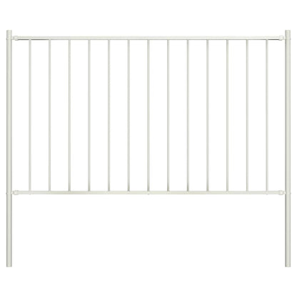 Fence Panel Woerden with Posts Steel 1.7x1 m White