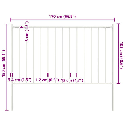 Fence Panel Woerden with Posts Steel 1.7x1 m White