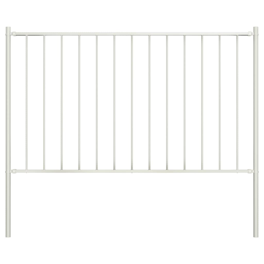 Fence Panel "Woerden" with Posts Steel 1,7x1,25 m White