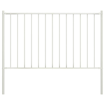 Fence Panel "Woerden" with Posts Steel 1,7x1,25 m White